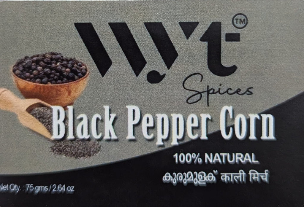 BLACK PEPPER CORN / WHOLE 150 GMS (75 GRAMS PACK OF 2)