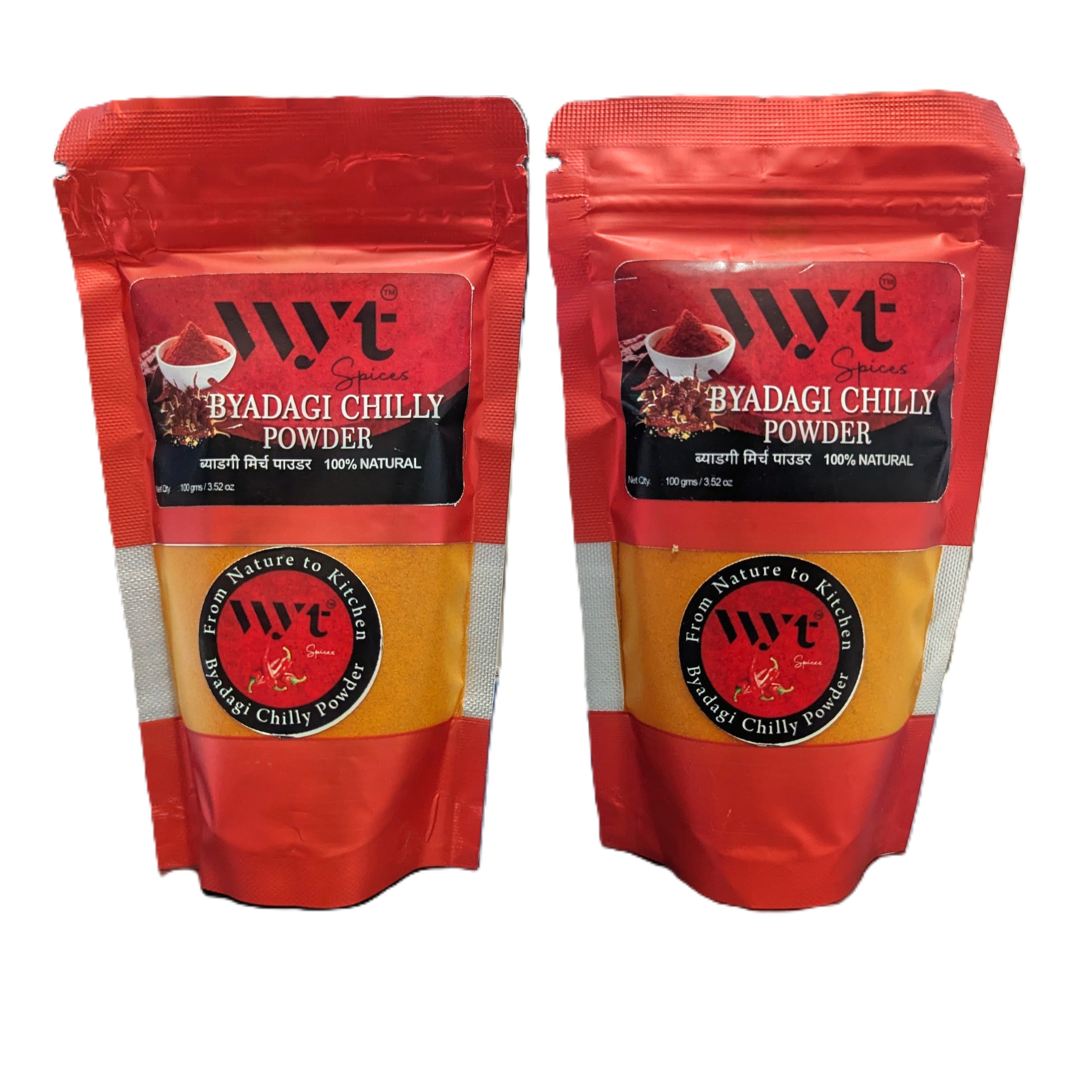 BYADGI RED CHILLY POWDER 200 GMS (100 GMS PACK OF 2)
