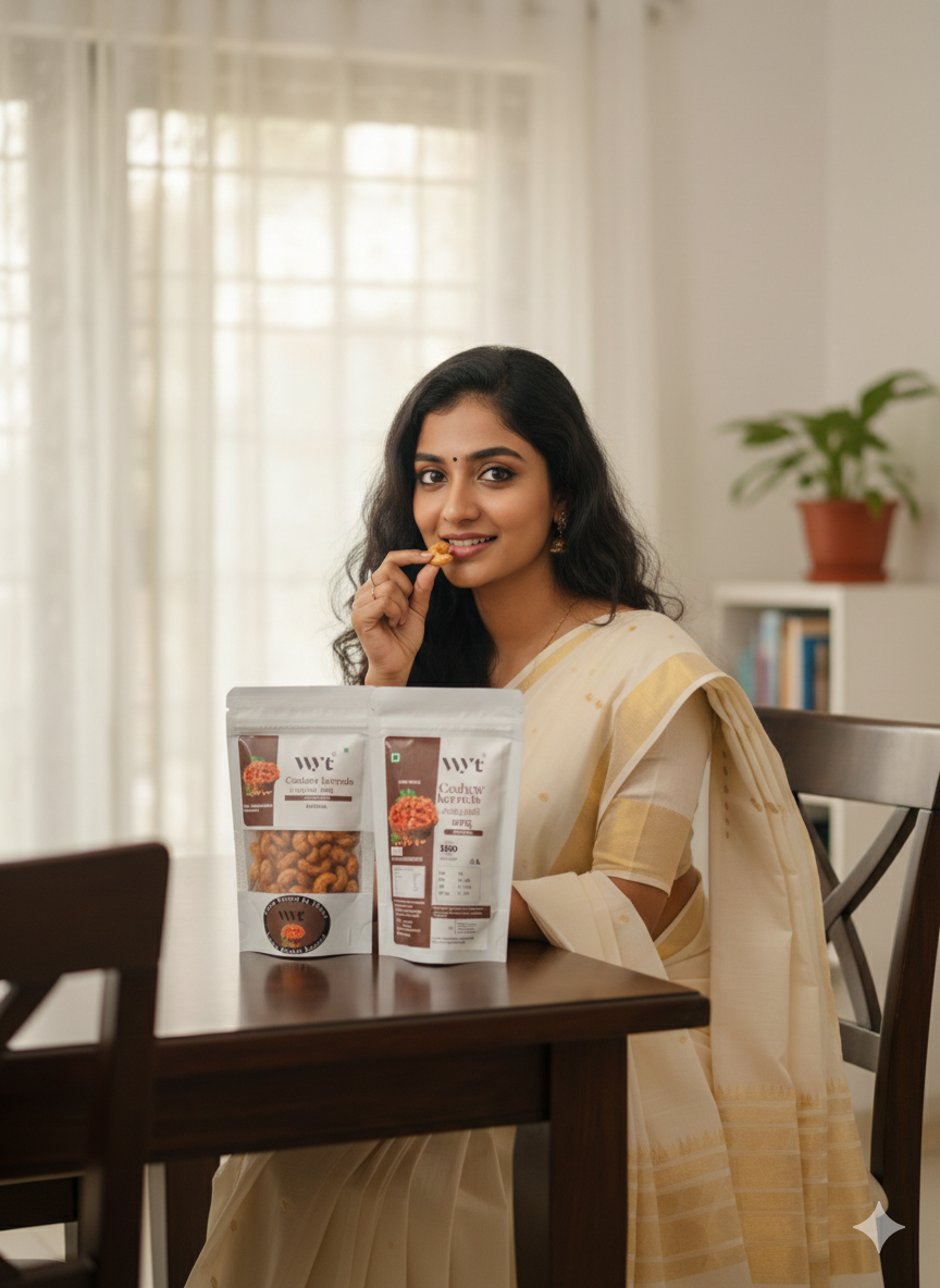 CASHEW KERNELS CHILLY ROASTED 225 GM (75GM PACK OF 3)