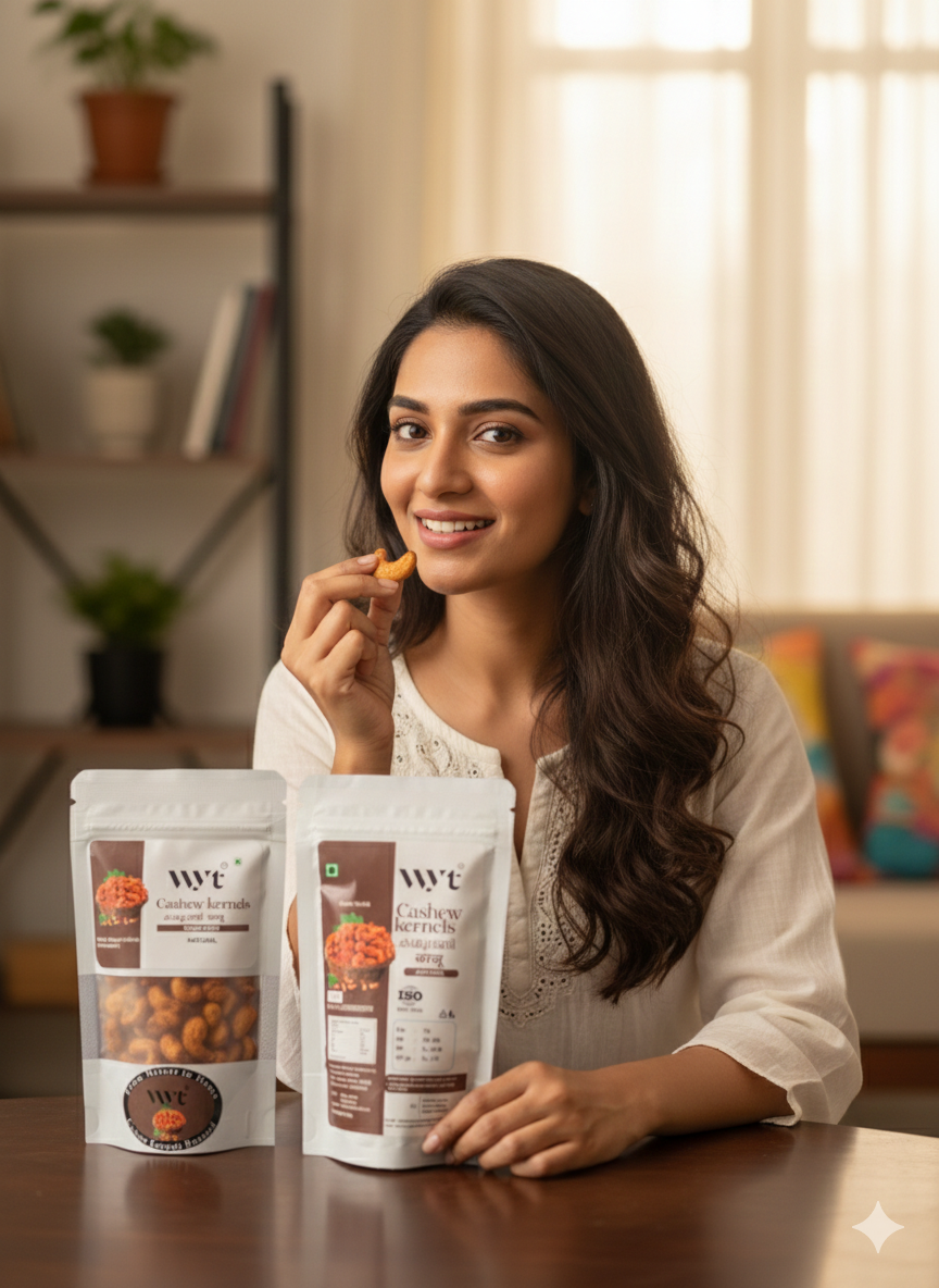 CASHEW KERNELS CHILLY ROASTED 225 GM (75GM PACK OF 3)