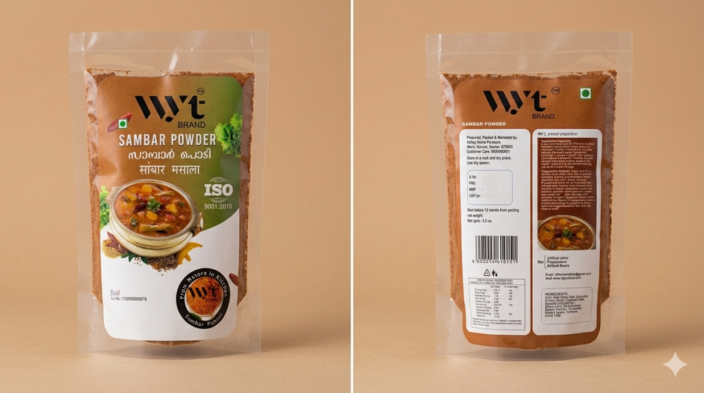 Sambar powder WYT brand Tamil Nadu style 300 g (pack of 3 of 100 gms)