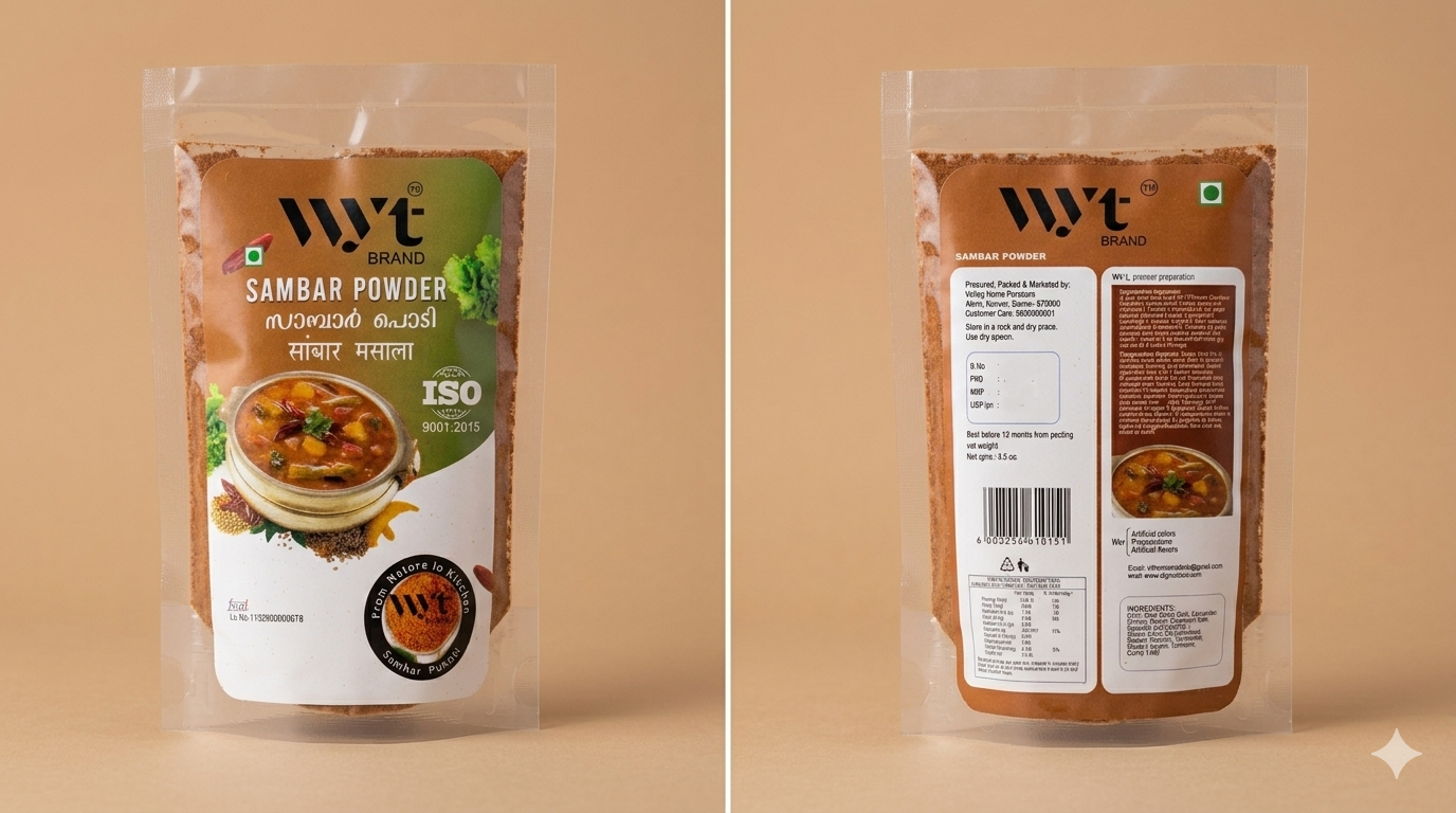 Sambar powder WYT brand Tamil Nadu style 300 g (pack of 3 of 100 gms)